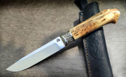 Нож "Русич",  сталь K340, рукоять карельская береза, литье мельхиор