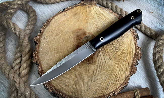 Нож "Игла" цельнометаллический, клинок сталь K340, рукоять эбонит