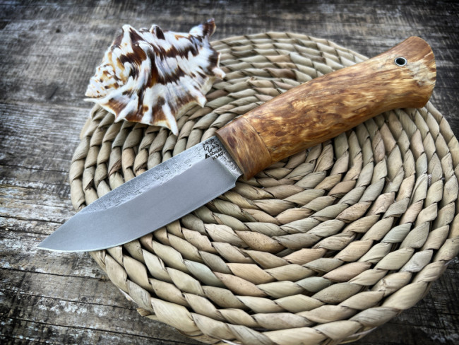 Нож "Викинг", клинок сталь К340, след ковки, рукоять карельская береза
