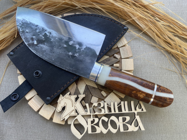 "Сербский нож №3", клинок сталь Х12МФ, рукоять комбинированная, акрил, стабилизированная карельская береза коричневого цвета "Сербский нож №3", клинок сталь Х12МФ, рукоять комбинированная, акрил, стабилизированная карельская береза коричневого цвета