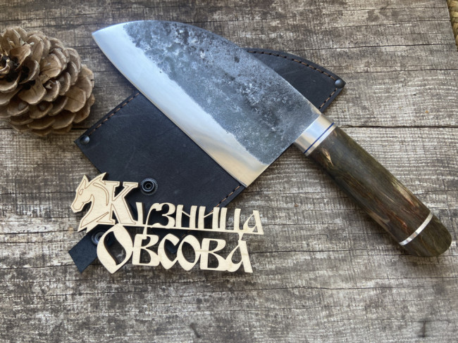 "Сербский нож №3", клинок сталь Х12МФ, рукоять стабилизированная карельская береза коричневого цвета "Сербский нож №3", клинок сталь Х12МФ, рукоять стабилизированная карельская береза коричневого цвета