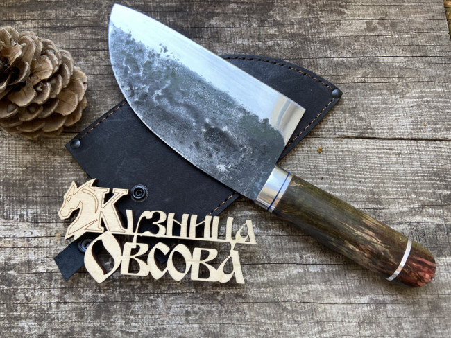 "Сербский нож №3", клинок сталь Х12МФ, рукоять стабилизированная карельская береза коричневого цвета "Сербский нож №3", клинок сталь Х12МФ, рукоять стабилизированная карельская береза коричневого цвета