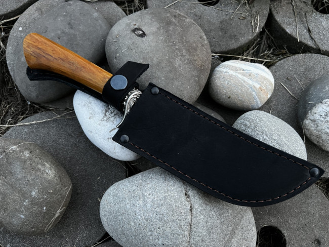 Нож "Пчак №4", клинок сталь K340, рукоять карельская береза, литье мельхиор Нож "Пчак №4", клинок сталь K340, рукоять карельская береза, литье мельхиор