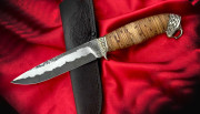 Нож "Воин", клинок сталь Ламинат обкладки сталь 40Х13, сердцевина сталь 9ХС, рукоять наборная береста, литье мельхиор Нож "Воин", клинок сталь Ламинат обкладки сталь 40Х13, сердцевина сталь 9ХС, рукоять наборная береста, литье мельхиор