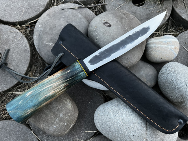 Нож "Северный-2 средний", клинок сталь Х12МФ, рукоять стабилизированная карельская береза двухцветная Нож "Северный-2 средний", клинок сталь Х12МФ, рукоять стабилизированная карельская береза двухцветная