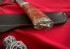 Нож "Северный-2", клинок Дамасская сталь, кованый дол, рукоять стабилизированная карельская береза красного цвета, литье мельхиор Нож "Северный-2", клинок Дамасская сталь, кованый дол, рукоять стабилизированная карельская береза красного цвета, литье мельхиор