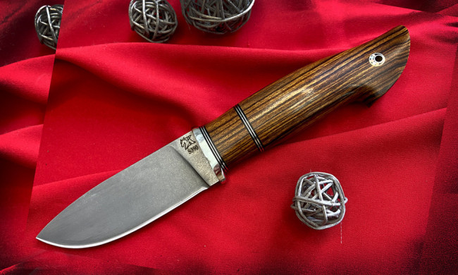 Нож "Хищник", клинок сталь S390, рукоять айронвуд, фигурный пин Нож "Хищник", клинок сталь S390, рукоять айронвуд, фигурный пин