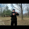 Нож "Волжанин", клинок сталь Ламинат, обкладки сталь 40Х13, сердцевина Дамасская сталь, рукоять стабилизированная карельская береза синего цвета