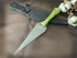 Нож "Раптор", клинок Дамасская сталь, рукоять стабилизированный кап клёна зелёного цвета