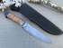 Нож "Акула", клинок сталь K340, рукоять наборная береста, притин мельхиор Нож "Акула", клинок сталь K340, рукоять наборная береста, притин мельхиор