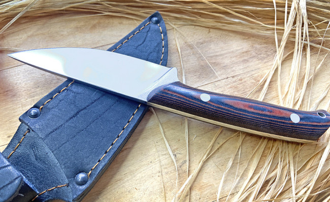 Нож "Кухонный-2", клинок сталь K340, цельнометаллический, рукоять микарта черно-коричневого цвета Нож "Кухонный-2", клинок сталь K340, цельнометаллический, рукоять микарта черно-коричневого цвета