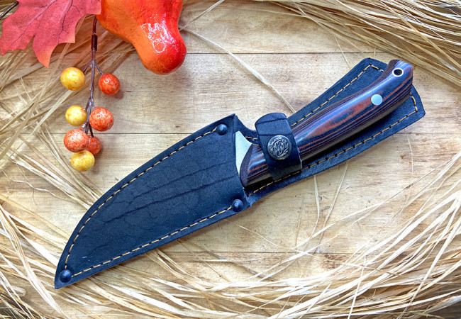 Нож "Кухонный-2", клинок сталь K340, цельнометаллический, рукоять микарта черно-коричневого цвета Нож "Кухонный-2", клинок сталь K340, цельнометаллический, рукоять микарта черно-коричневого цвета