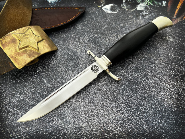 Финка "НКВД", клинок сталь 95Х18, рукоять граб, литьё мельхиор