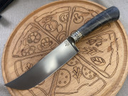 Нож "Пчак №1", клинок сталь K340, рукоять стабилизированная карельская береза серого цвета, литье мельхиор Нож "Пчак №1", клинок сталь K340, рукоять стабилизированная карельская береза серого цвета, литье мельхиор
